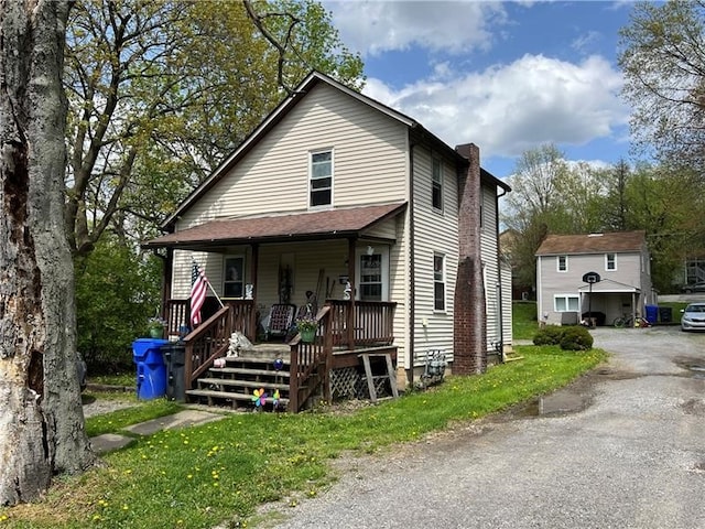 view of front of home with a porch