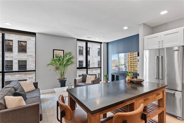 interior space with light hardwood / wood-style floors