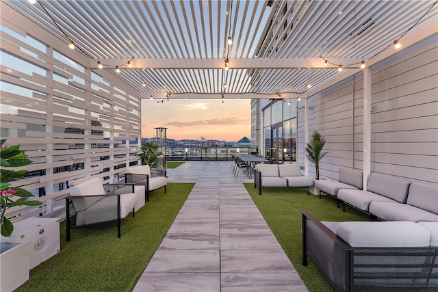 surrounding community with a pergola