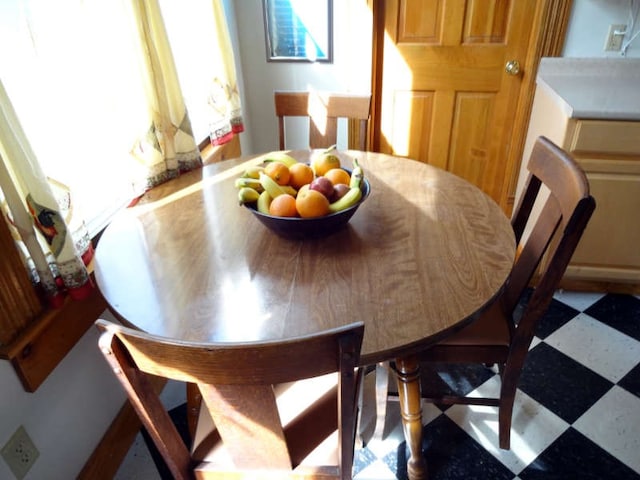 view of tiled dining space