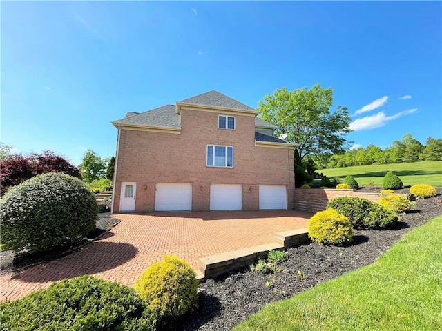 view of property exterior featuring a garage