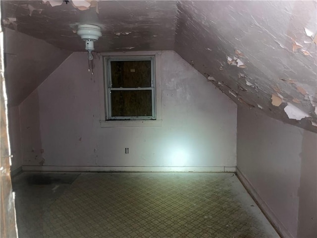 bonus room featuring lofted ceiling