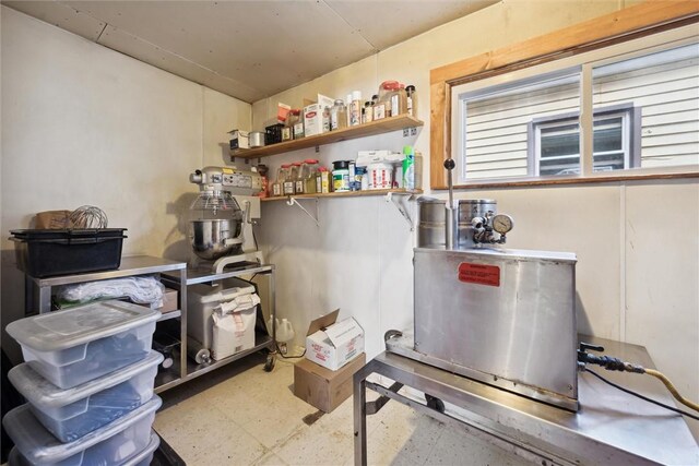 interior space with tile flooring