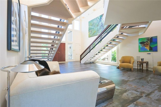 living room featuring a wealth of natural light