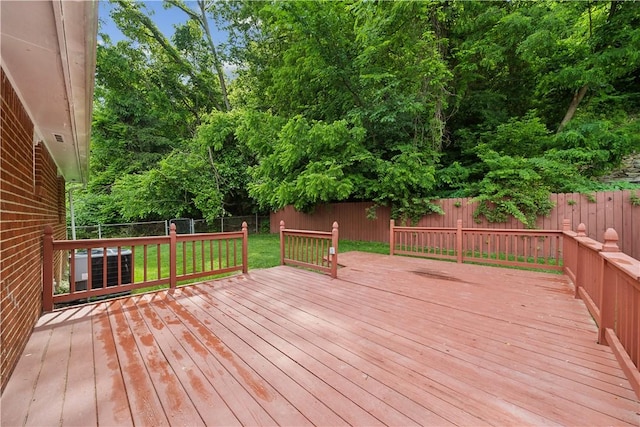 deck featuring a lawn