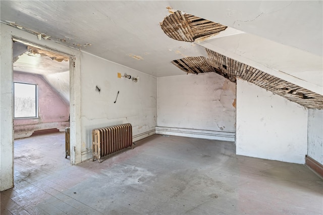 bonus room with radiator heating unit