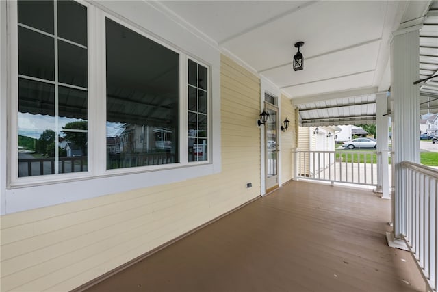 view of terrace with covered porch