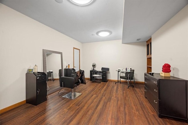 living area featuring dark hardwood / wood-style floors