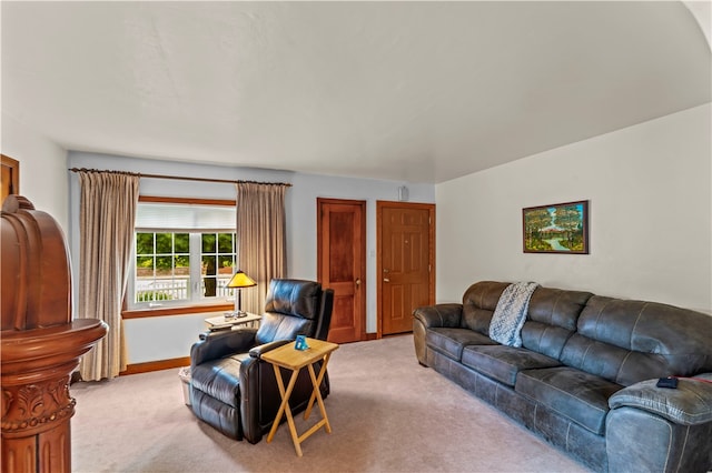 living room with carpet flooring