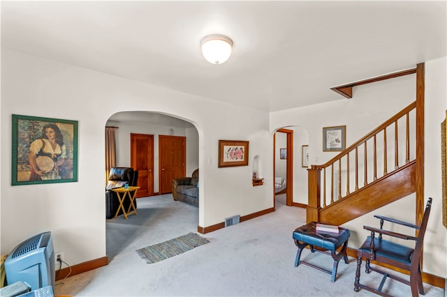 foyer with carpet