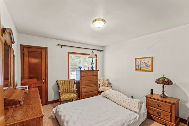 bedroom featuring carpet