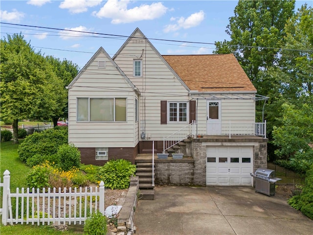 view of front of house with a garage