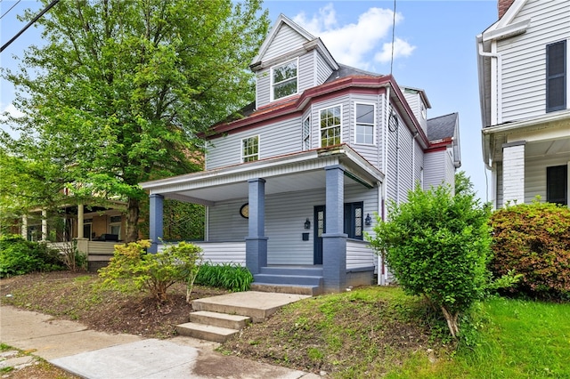 view of front of property with a porch