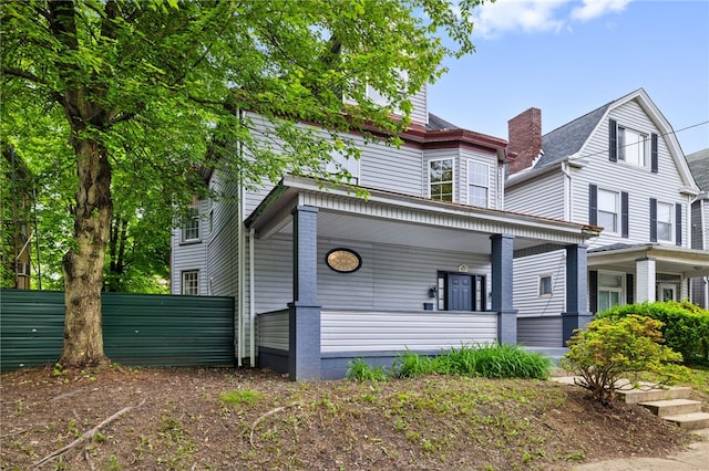 view of front of home with covered porch