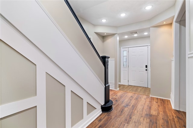 entryway featuring hardwood / wood-style floors