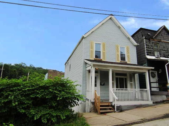 view of front facade featuring covered porch