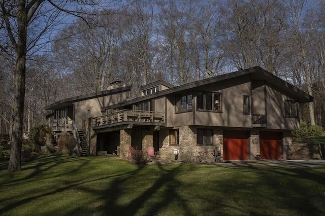 exterior space with a deck and a yard