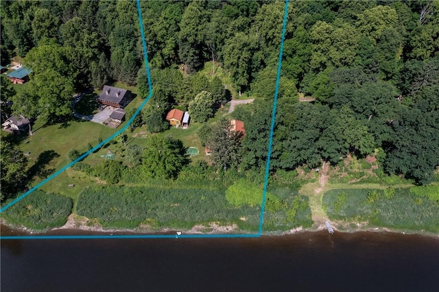 470 Truitt Rd, Pa, PA 16374 - aerial view of property and surrounding area with property boundaries highlighted and a heavily wooded area