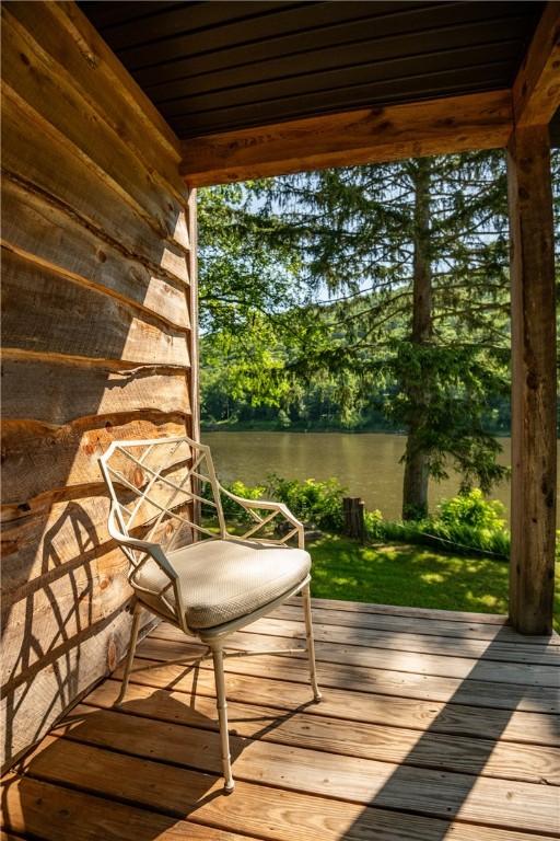 470 Truitt Rd, Pa, PA 16374 - wooden deck featuring a water view