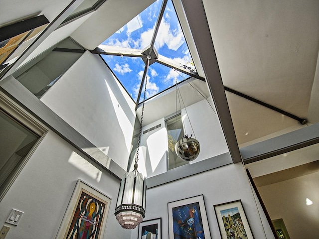 interior details with a notable chandelier