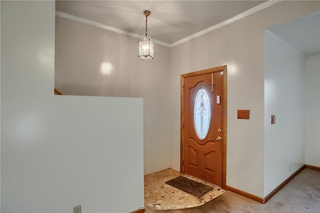 foyer entrance with crown molding