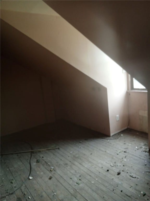 bonus room with light hardwood / wood-style flooring