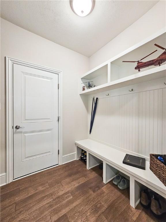 mudroom featuring dark hardwood / wood-style floors