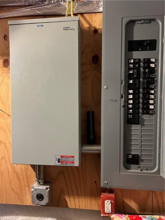 utility room featuring water heater and electric panel
