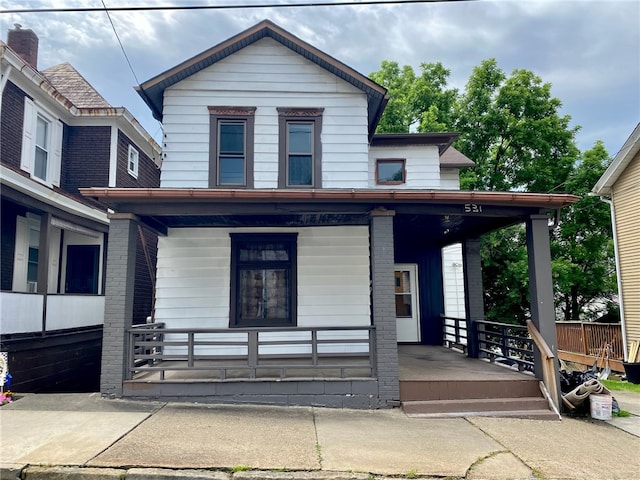 view of front of property with covered porch