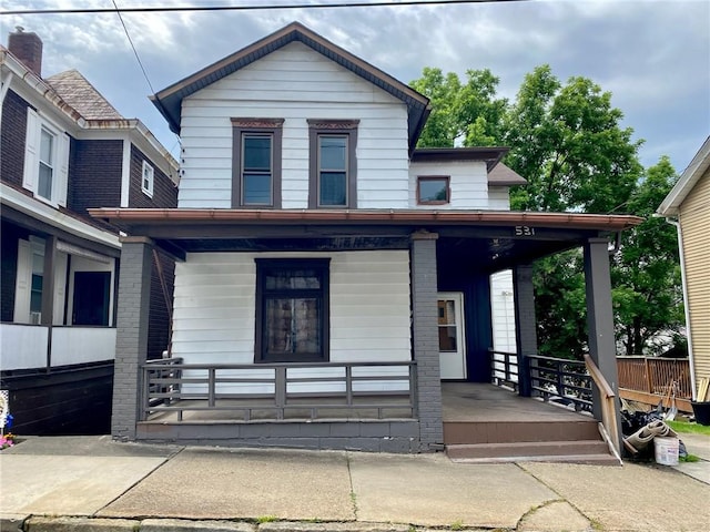 view of front of house with covered porch