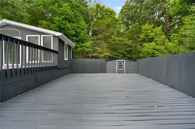 deck with a storage unit