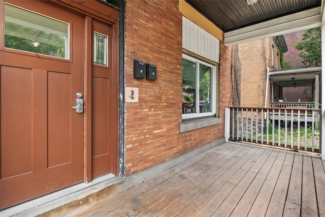 property entrance with a porch