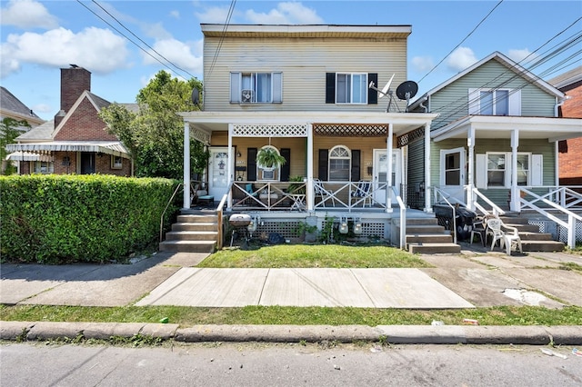 view of front of property with covered porch