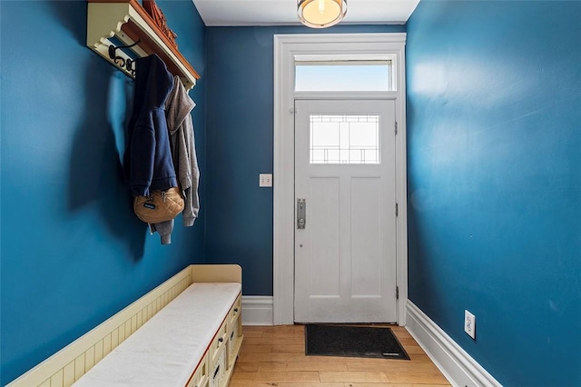 mudroom featuring light hardwood / wood-style flooring