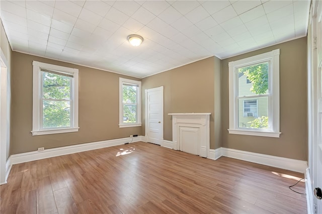 spare room with hardwood / wood-style floors