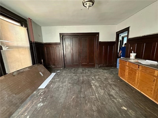 interior space featuring dark wood-type flooring