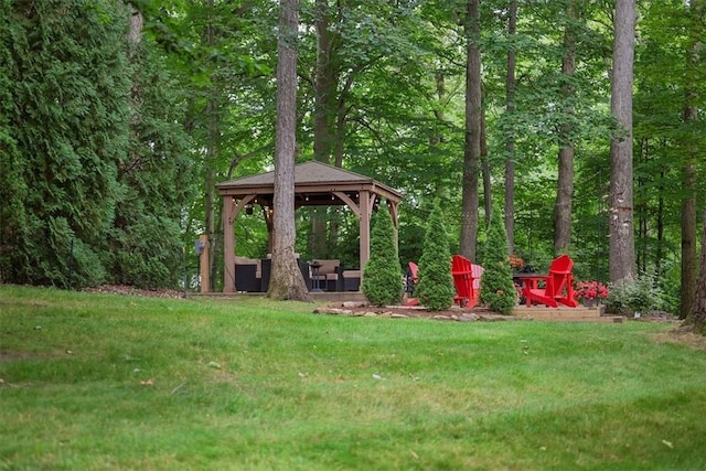 view of yard featuring a gazebo