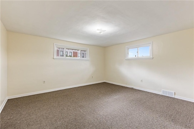 basement with carpet floors