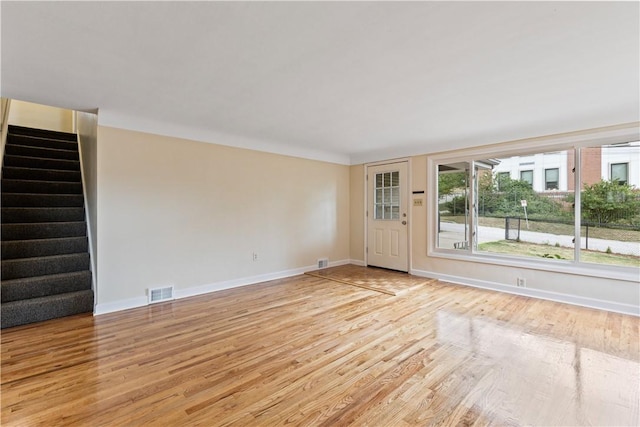 interior space with light hardwood / wood-style floors