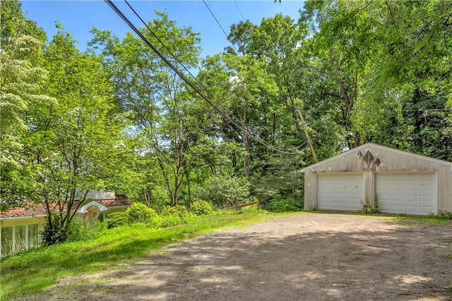 view of garage