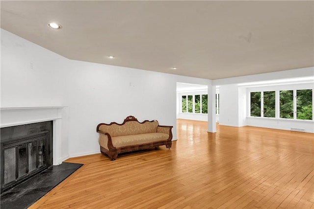 sitting room featuring light wood-type flooring