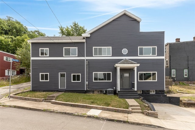 view of front of home featuring central AC