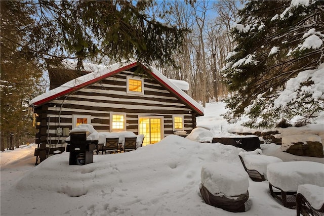 view of snowy exterior