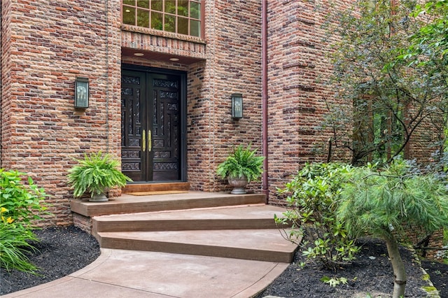 doorway to property featuring french doors