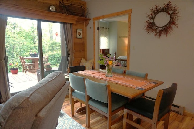 dining room with light wood-type flooring