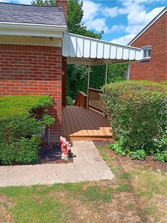 view of yard with a wooden deck