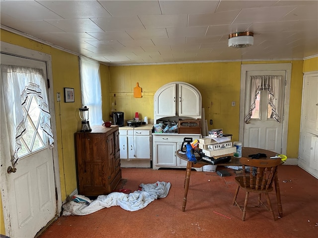 kitchen with white cabinetry