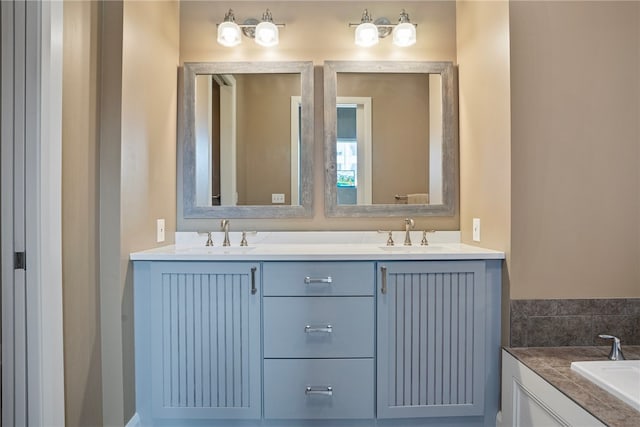 bathroom with double vanity