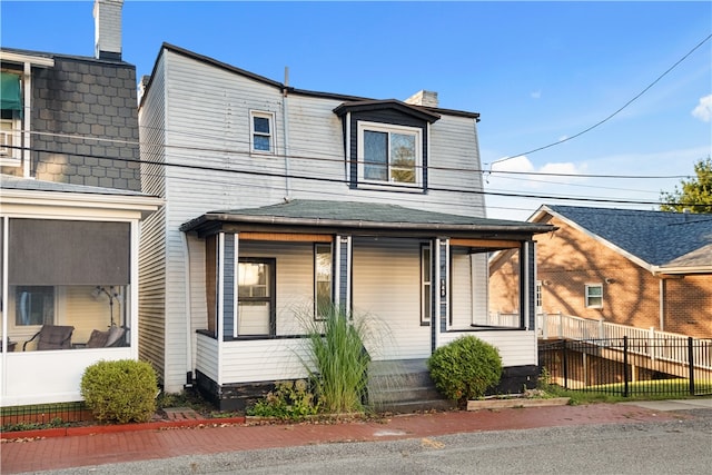 view of front of home with covered porch