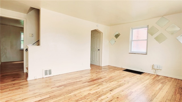 empty room featuring light hardwood / wood-style floors